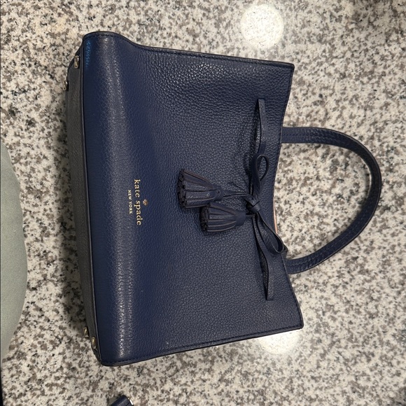 Kate Spade Dark Blue Leather Satchel - Picture 1 of 4